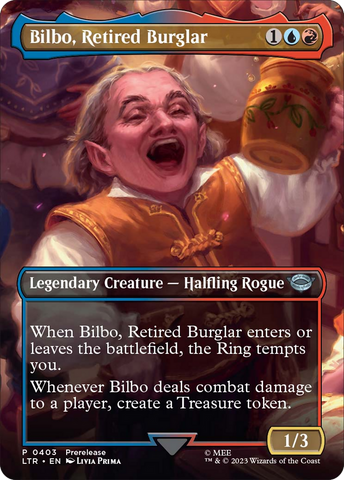 Bilbo, Retired Burglar (Borderless Alternate Art) [The Lord of the Rings: Tales of Middle-Earth] Magic: The Gathering
