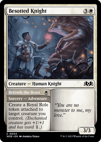 Besotted Knight // Betroth the Beast [Wilds of Eldraine] Magic: The Gathering
