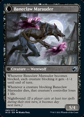 Baneblade Scoundrel // Baneclaw Marauder [Innistrad: Midnight Hunt] Magic: The Gathering
