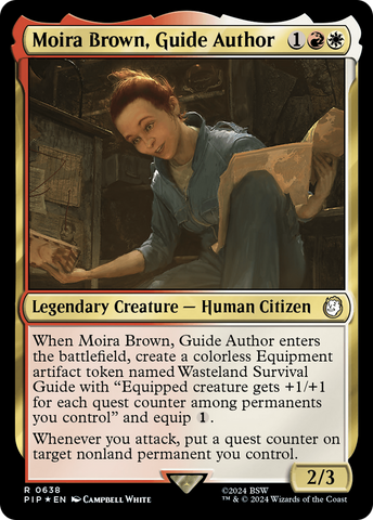 Moira Brown, Guide Author (Surge Foil) [Fallout] Magic: The Gathering