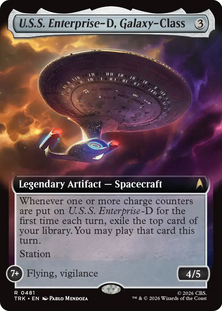 U.S.S. Enterprise-D, Galaxy-Class (Extended Art) [Star Trek] Magic: The Gathering