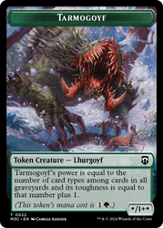 Tarmogoyf (Ripple Foil) // Saproling Double-Sided Token [Modern Horizons 3 Commander Tokens] Magic: The Gathering