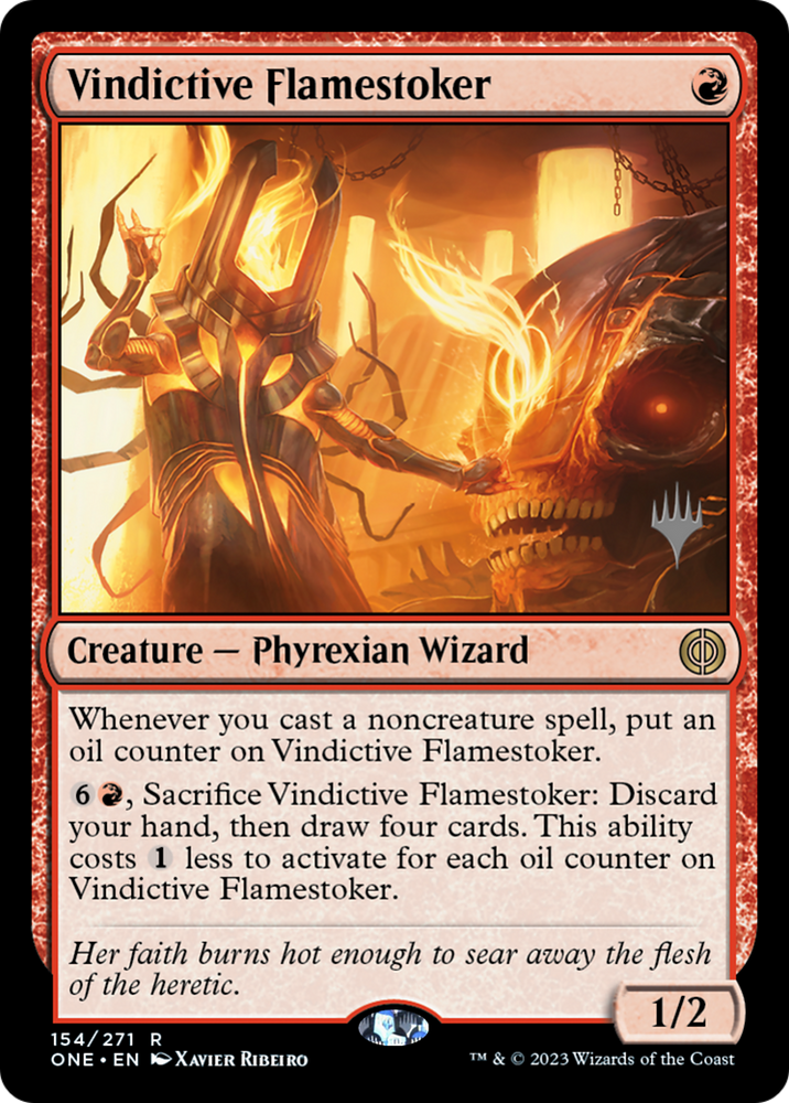 Vindictive Flamestoker (Promo Pack) [Phyrexia: All Will Be One Promos] Magic: The Gathering