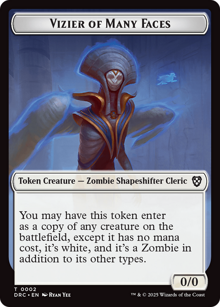 Angel of Sanctions // Vizier of Many Faces Double-Sided Token [Aetherdrift Commander] Magic: The Gathering
