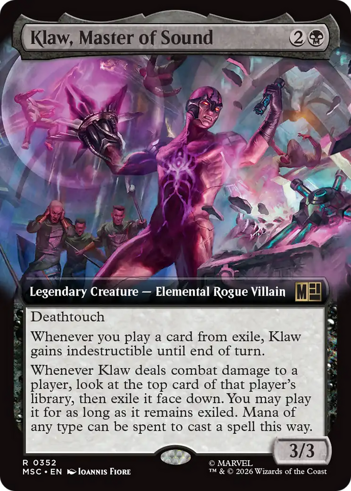 Klaw, Master of Sound (Extended Art) [Marvel Super Heroes Commander] Magic: The Gathering