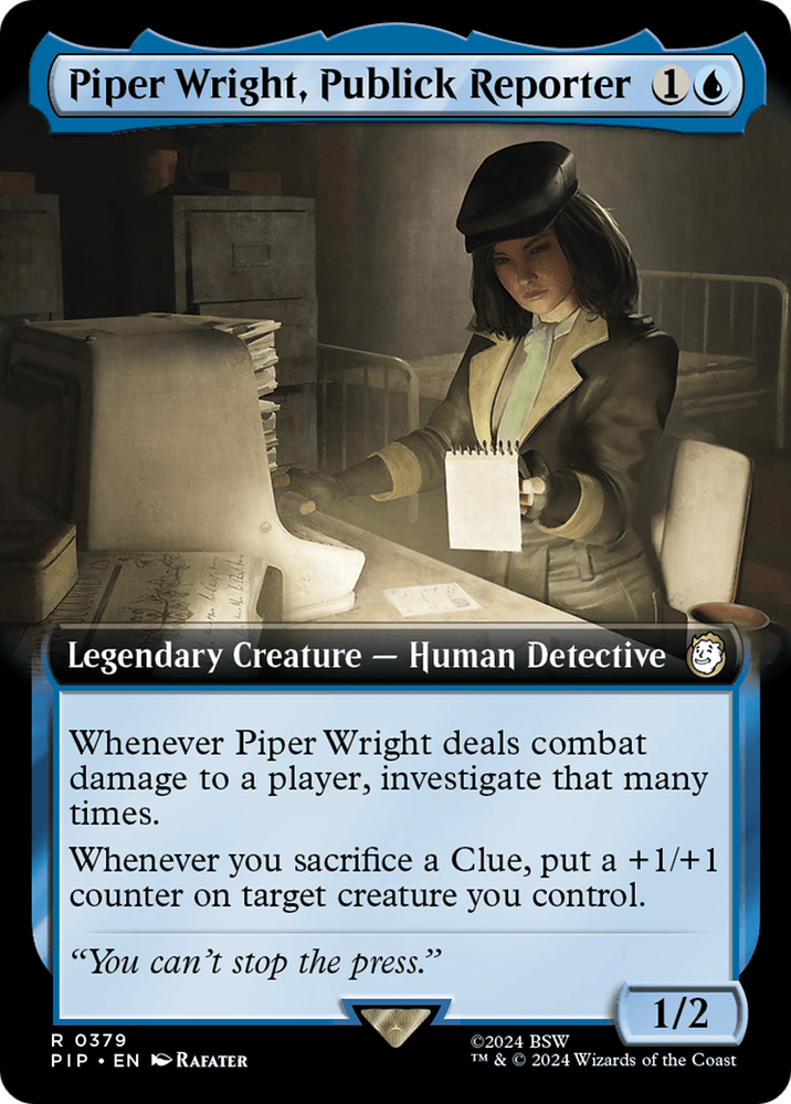 Piper Wright, Publick Reporter (Extended Art) [Fallout] Magic: The Gathering