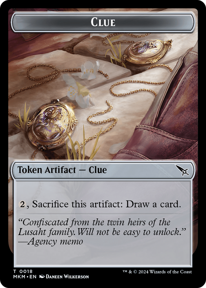 Clue (0018) // A 0045 Double-Sided Token [Murders at Karlov Manor Tokens] Magic: The Gathering