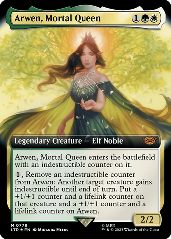 Arwen, Mortal Queen (Extended Art) (Surge Foil) [The Lord of the Rings: Tales of Middle-Earth] Magic: The Gathering