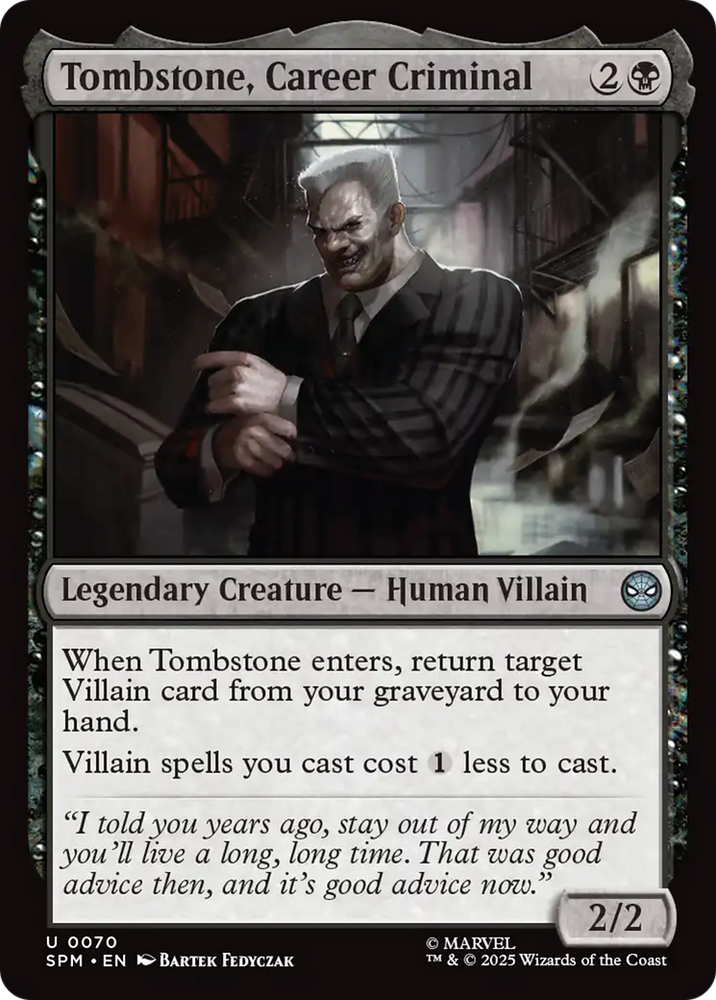 Tombstone, Career Criminal [Marvel's Spider-Man] Magic: The Gathering