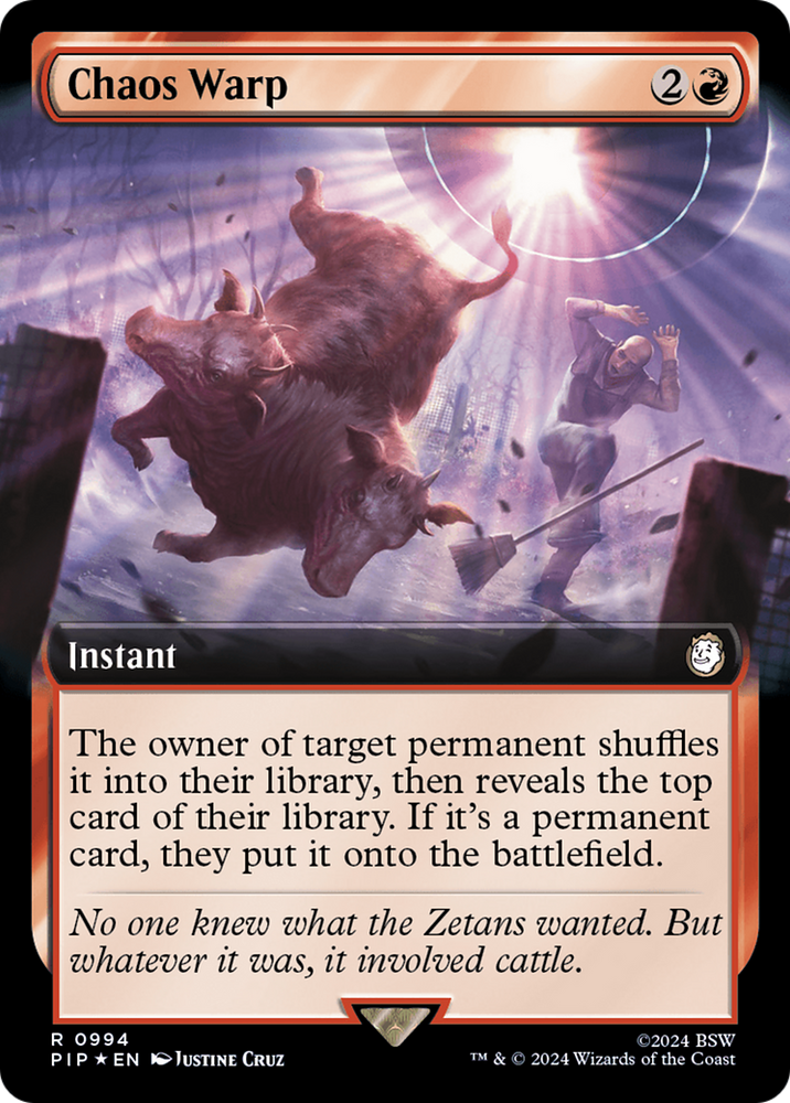 Chaos Warp (Extended Art) (Surge Foil) [Fallout] Magic: The Gathering