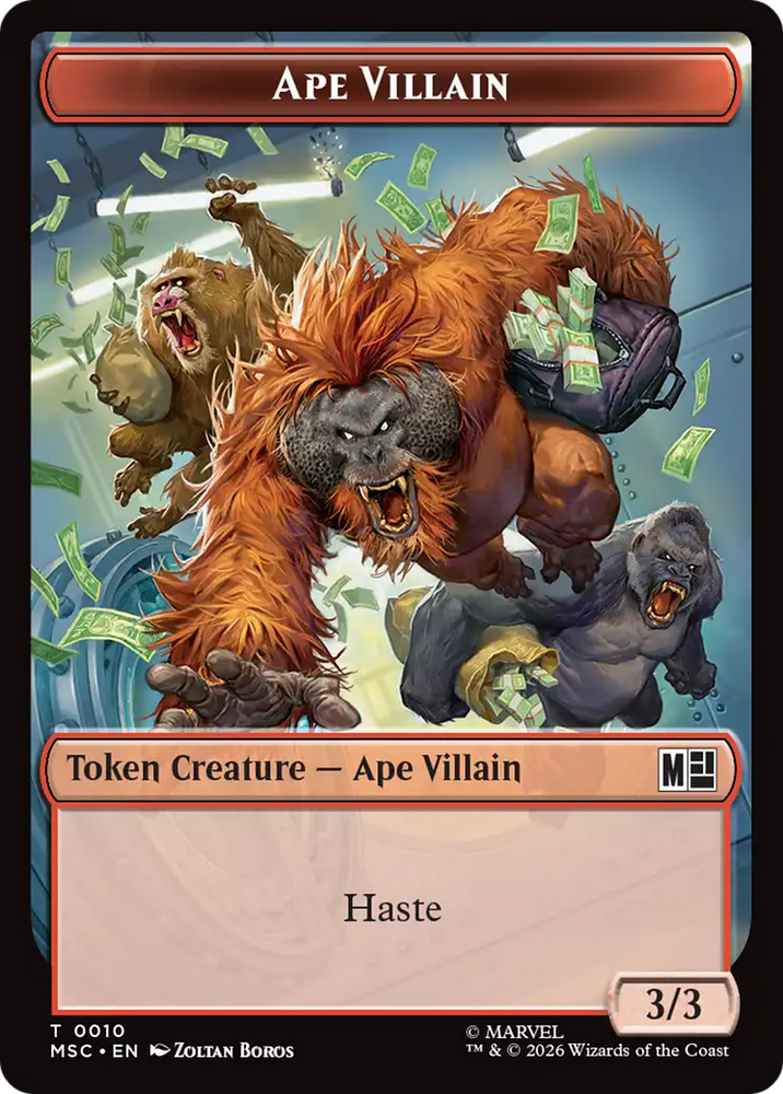 Copy (001) // Ape Villain (010) Double-Sided Token [Marvel Super Heroes Commander Tokens] Magic: The Gathering