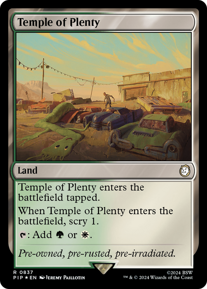 Temple of Plenty (Surge Foil) [Fallout] Magic: The Gathering