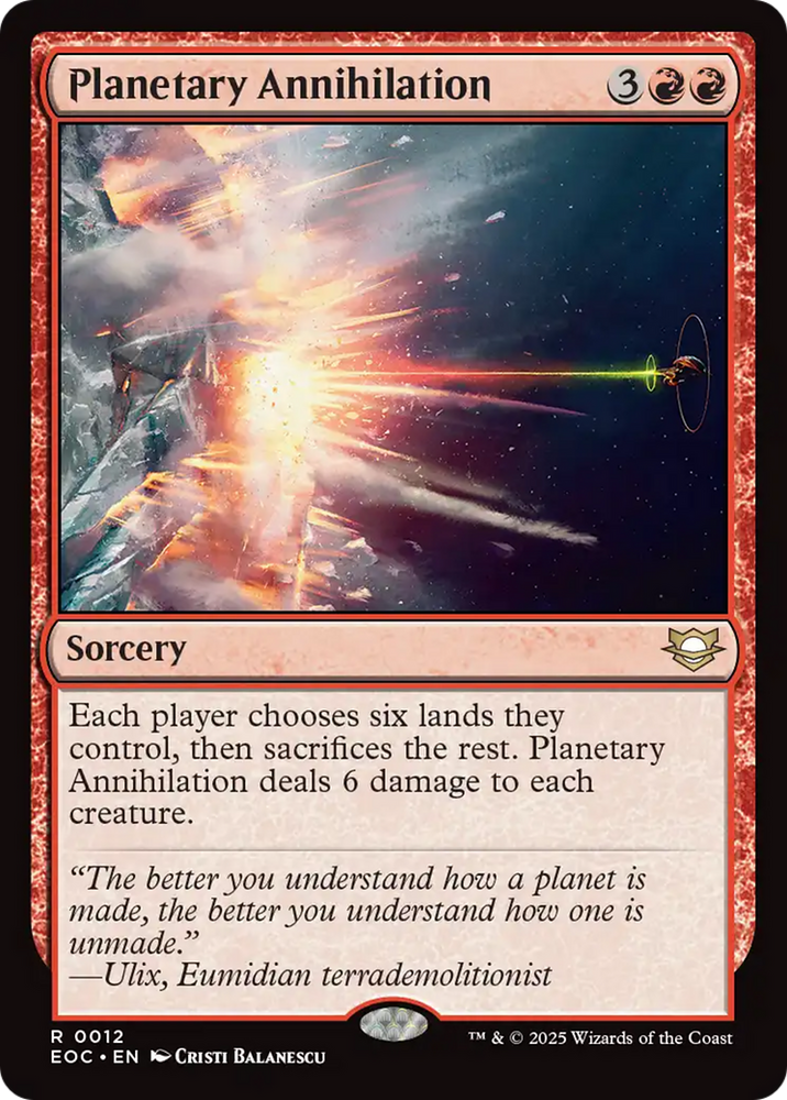 Planetary Annihilation [Edge of Eternities Commander] Magic: The Gathering