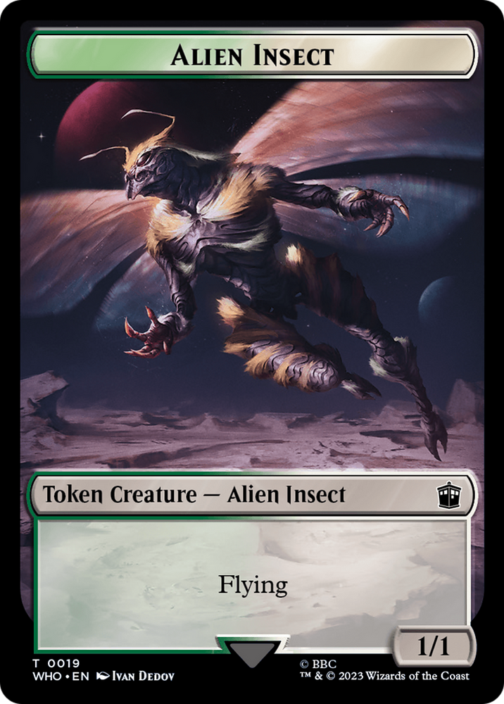 Copy // Alien Insect Double-Sided Token [Doctor Who Tokens] Magic: The Gathering
