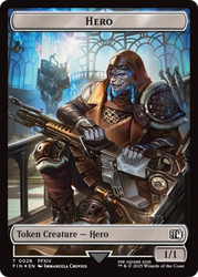 Bird // Hero (0028) Double-Sided Token (Surge Foil) [FINAL FANTASY Commander Tokens] Magic: The Gathering