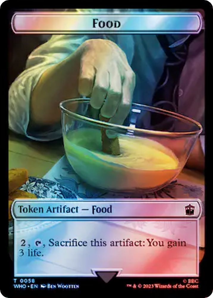 Dalek // Food (0058) Double-Sided Token (Surge Foil) [Doctor Who Tokens] Magic: The Gathering