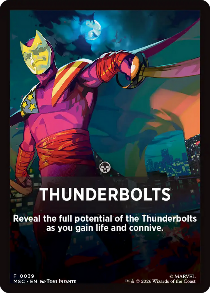 Thunderbolts Theme Card [Marvel Super Heroes Commander] Magic: The Gathering