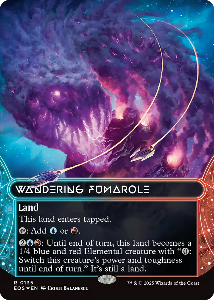 Wandering Fumarole (0135) (Borderless) (Galaxy Foil) [Edge of Eternities: Stellar Sights] Magic: The Gathering