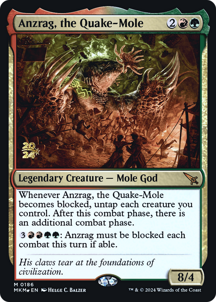 Anzrag, the Quake-Mole [Murders at Karlov Manor Prerelease Promos] Magic: The Gathering