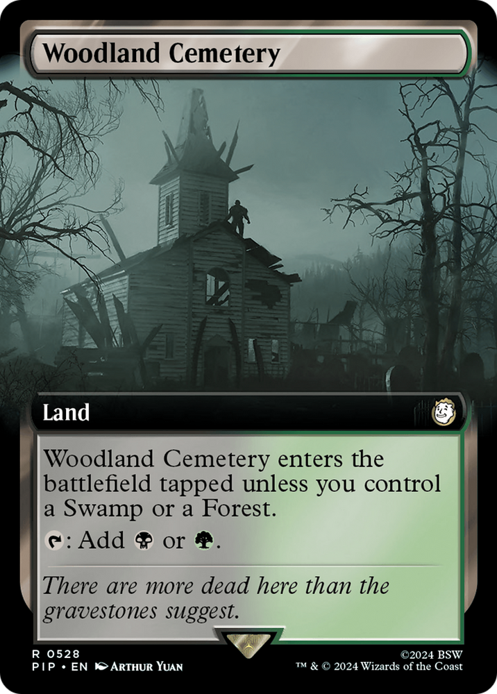 Woodland Cemetery (Extended Art) [Fallout] Magic: The Gathering