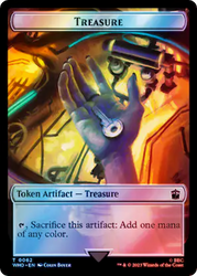 Dalek // Treasure (0062) Double-Sided Token (Surge Foil) [Doctor Who Tokens] Magic: The Gathering