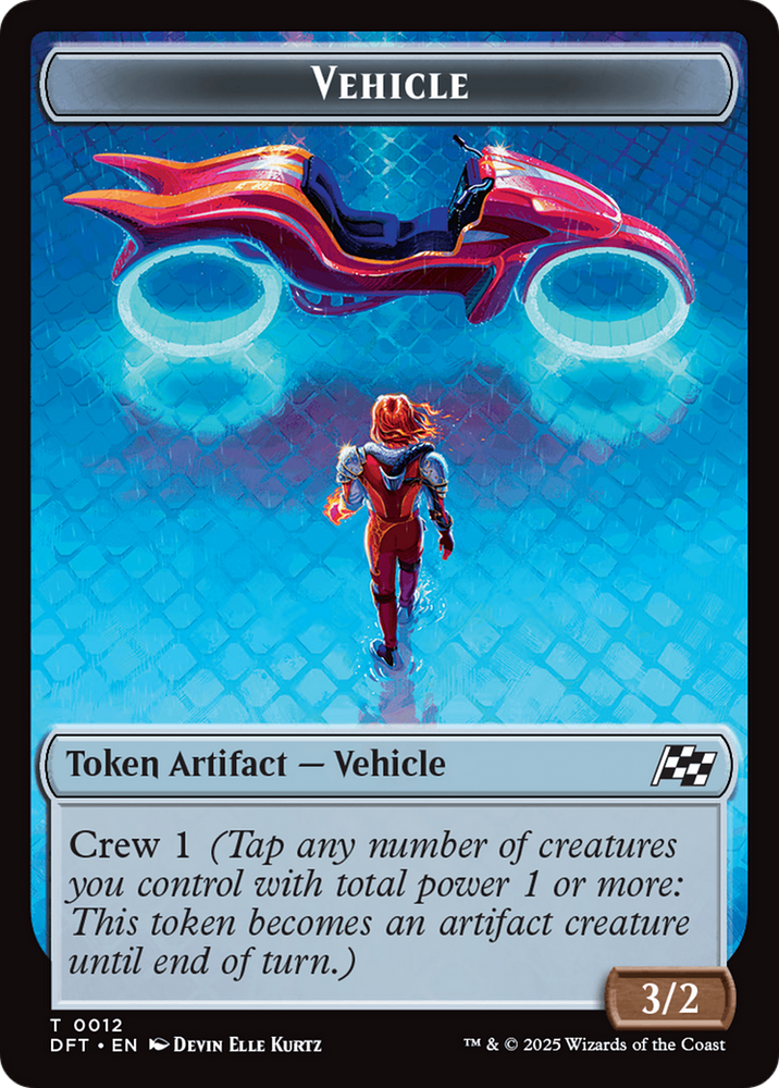 Emblem - Chandra, Spark Hunter // Vehicle Double-Sided Token [Aetherdrift Tokens] Magic: The Gathering