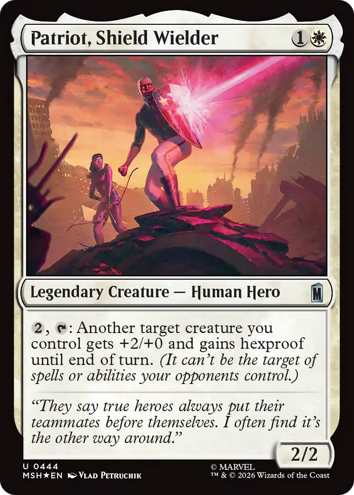 Patriot, Shield Wielder (Surge Foil) [Marvel Super Heroes] Magic: The Gathering