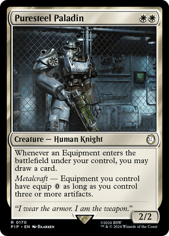Puresteel Paladin [Fallout] Magic: The Gathering