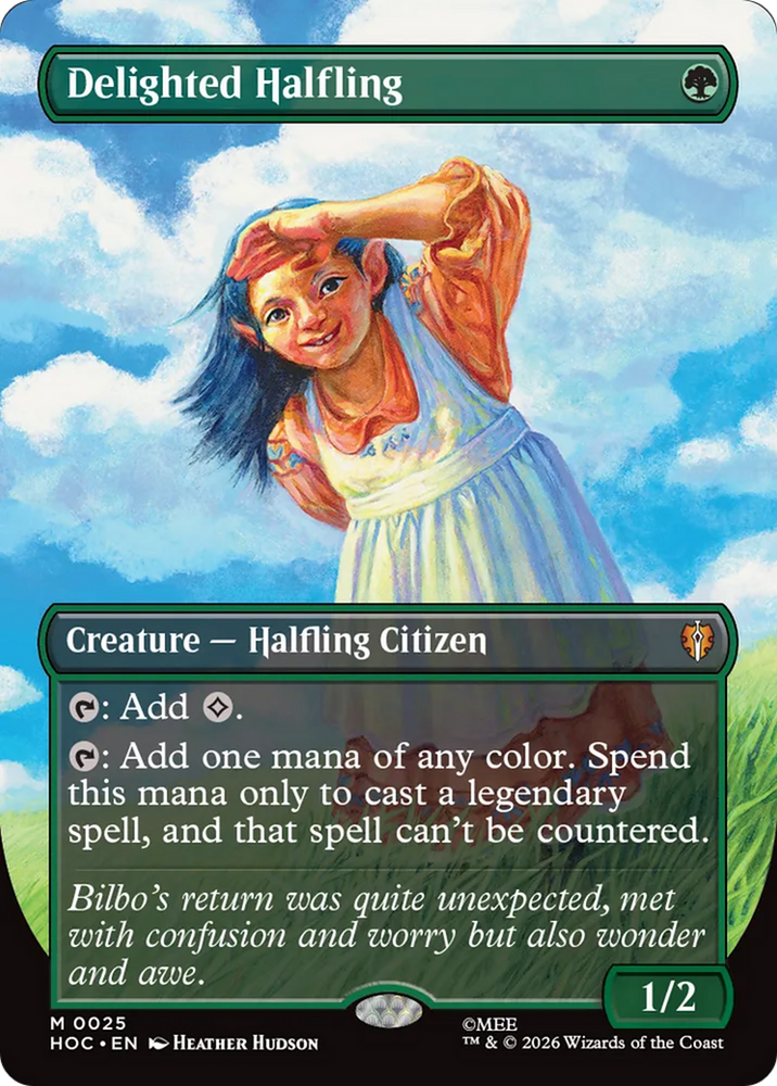 Delighted Halfling (Borderless) [The Hobbit: Eternal-Legal] Magic: The Gathering