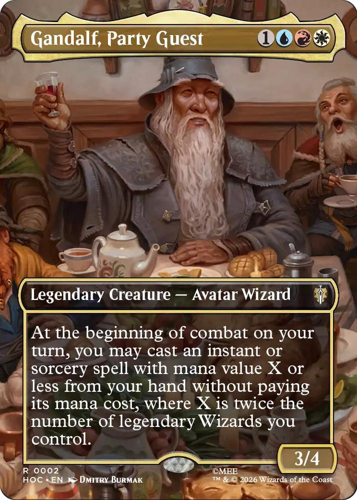 Gandalf, Party Guest (Borderless) [The Hobbit: Eternal-Legal] Magic: The Gathering