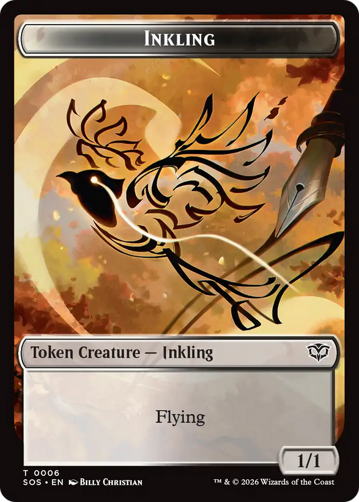 Inkling (0006) // Spirit (0010) Double-Sided Token [Secrets of Strixhaven Tokens] Magic: The Gathering