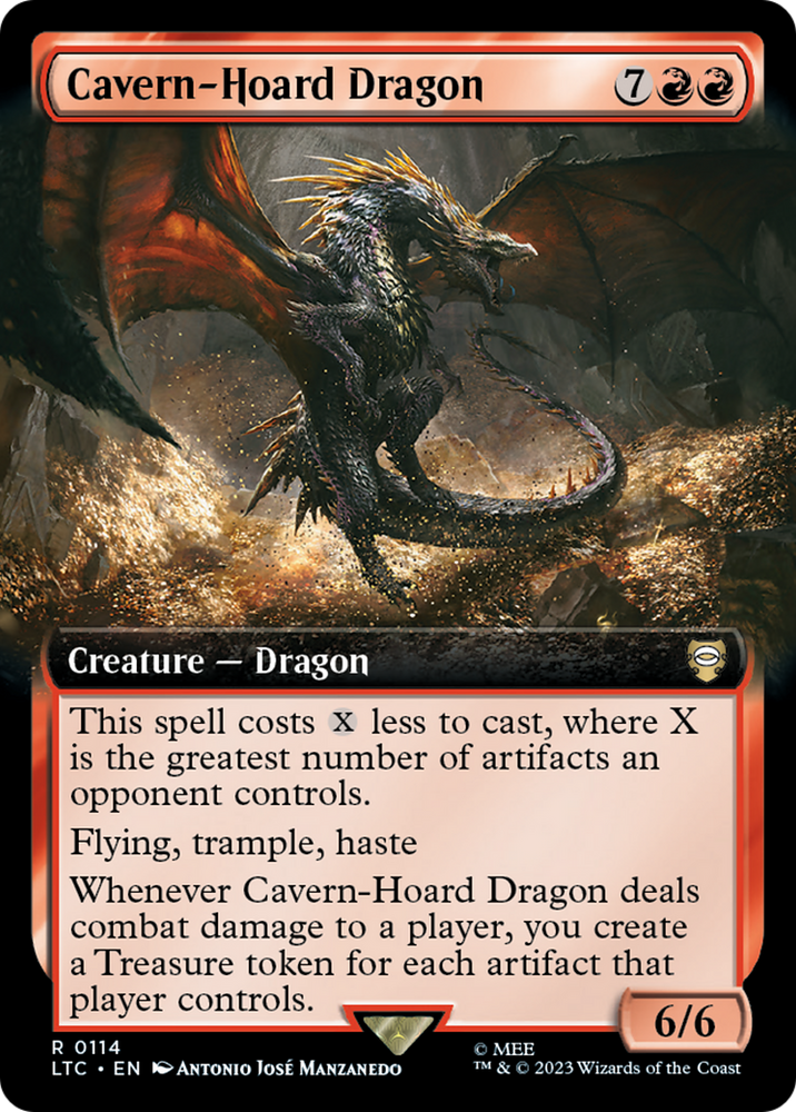 Cavern-Hoard Dragon (Extended Art) [The Lord of the Rings: Tales of Middle-Earth Commander] Magic: The Gathering