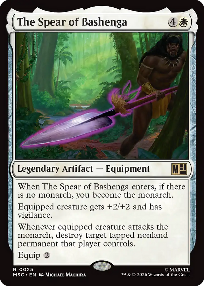 The Spear of Bashenga (Surge Foil) [Marvel Super Heroes Commander] Magic: The Gathering