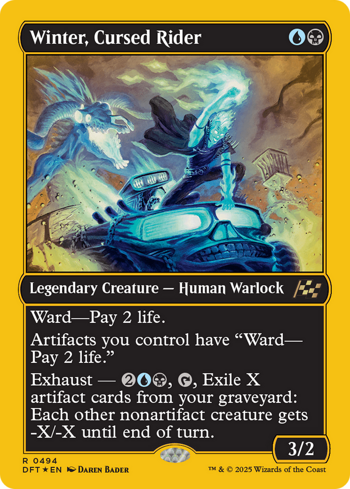 Winter, Cursed Rider (First-Place Foil) [Aetherdrift] Magic: The Gathering