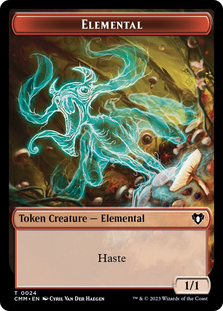 Elemental (0024) // Elf Druid Double-Sided Token [Commander Masters Tokens] Magic: The Gathering