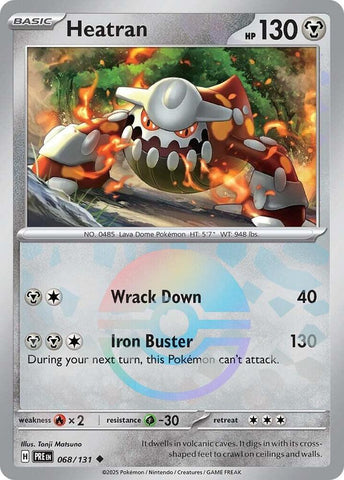 Heatran (068/131) (Poke Ball Pattern) [Scarlet & Violet: Prismatic Evolutions] Pokémon