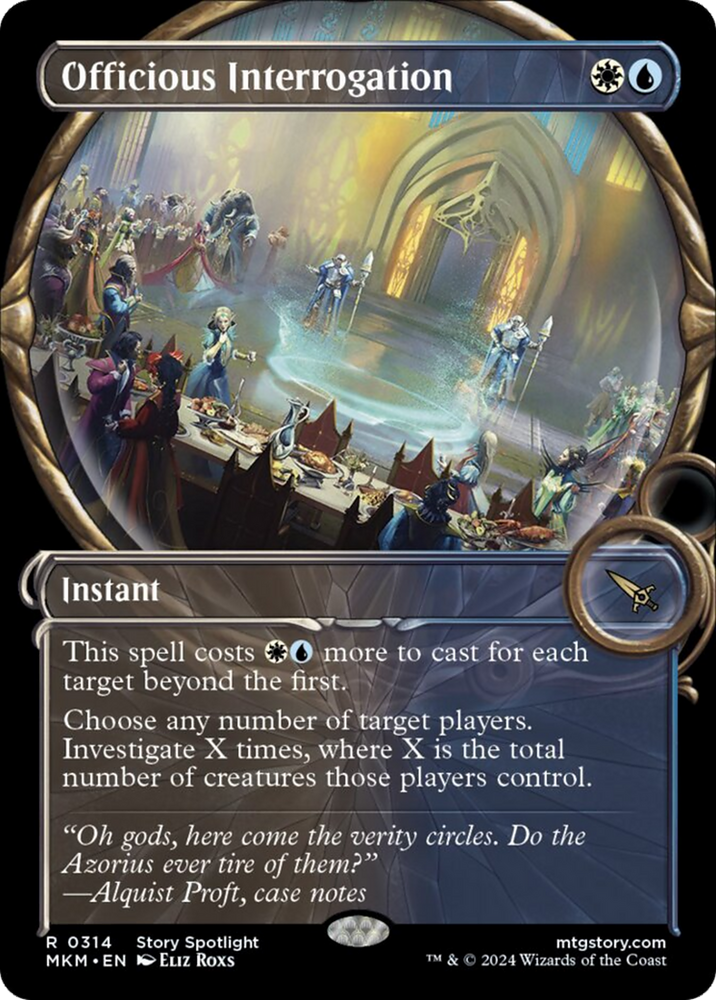 Officious Interrogation (Showcase) [Murders at Karlov Manor] Magic: The Gathering
