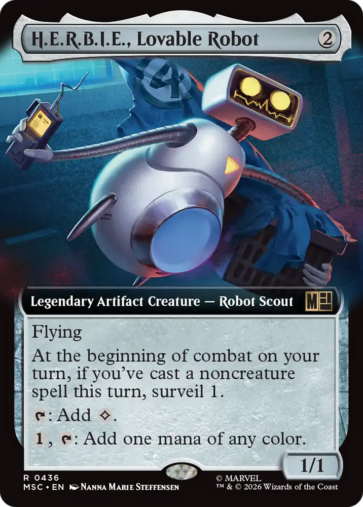 H.E.R.B.I.E., Lovable Robot (Extended Art) [Marvel Super Heroes Commander] Magic: The Gathering