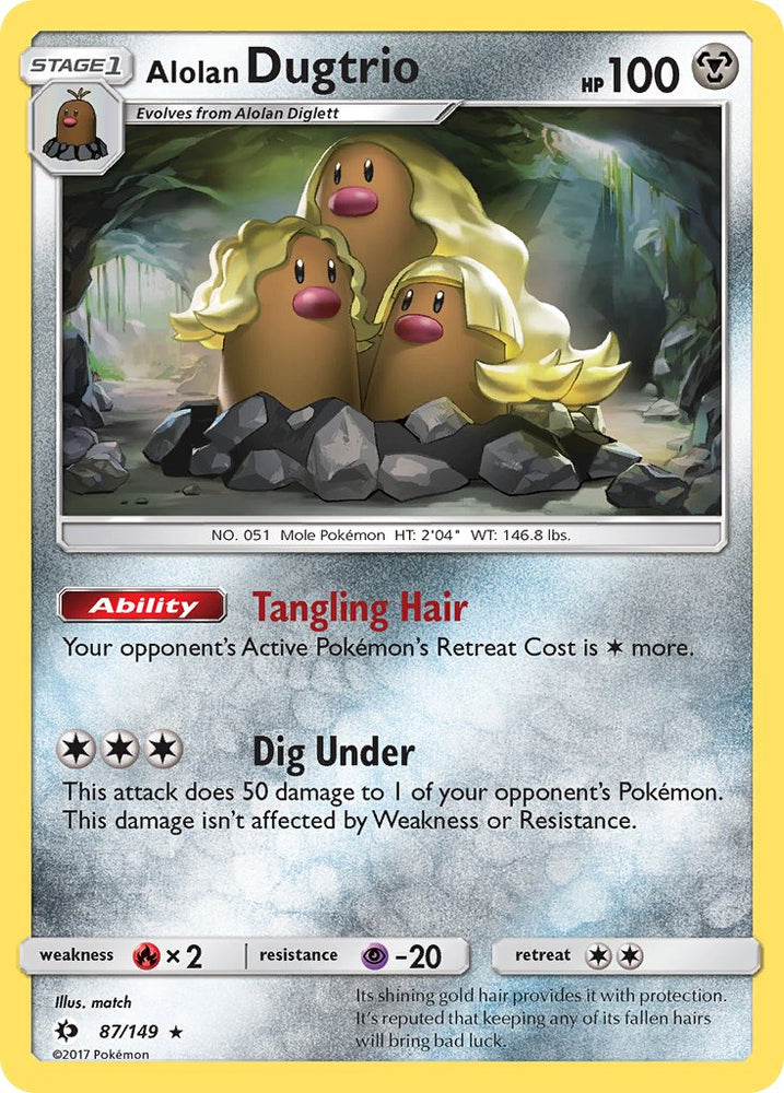 Alolan Dugtrio (87/149) (Cosmos Holo) (Blister Exclusive) [Sun & Moon: Base Set] Pokémon