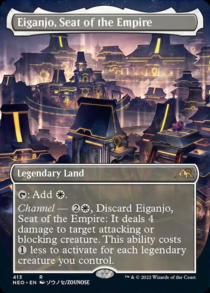 Eiganjo, Seat of the Empire (Borderless Alternate Art) [Kamigawa: Neon Dynasty] Magic: The Gathering