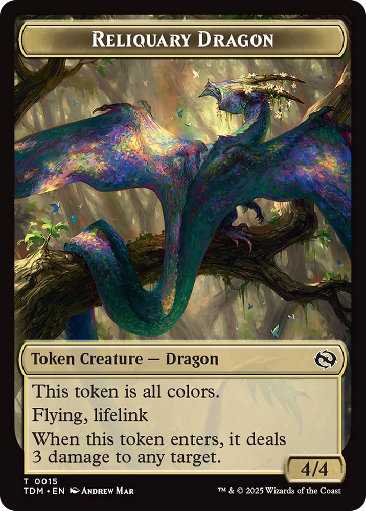 Reliquary Dragon // Dragon (0011) Double-Sided Token [Tarkir: Dragonstorm Tokens] Magic: The Gathering