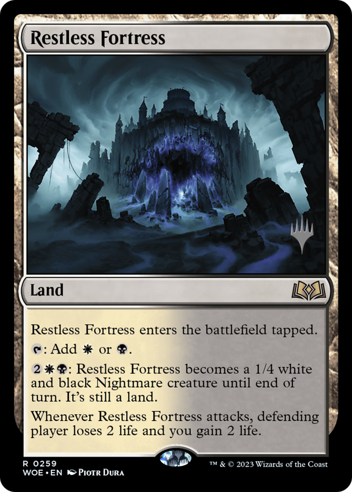 Restless Fortress (Promo Pack) [Wilds of Eldraine Promos] Magic: The Gathering