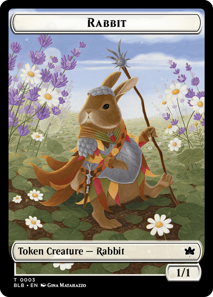 Rabbit // Flowerfoot Swordmaster Double-Sided Token [Bloomburrow Tokens] Magic: The Gathering