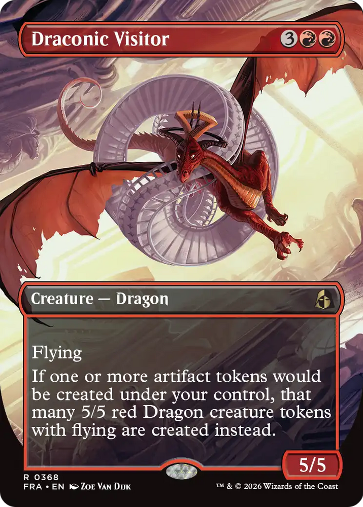 Draconic Visitor (Borderless) [Reality Fracture] Magic: The Gathering