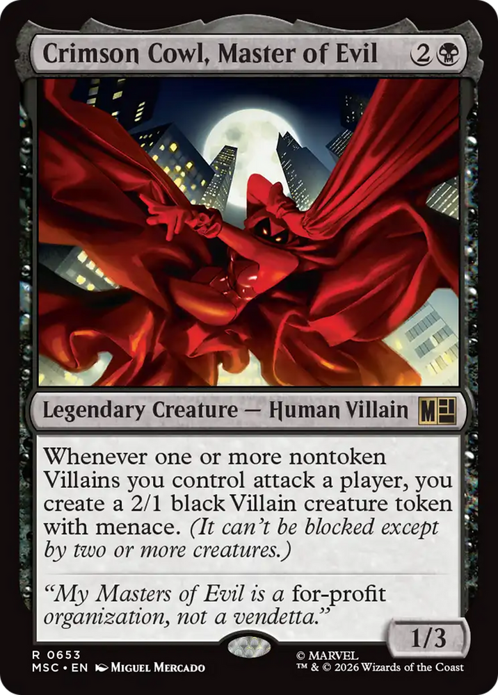Crimson Cowl, Master of Evil [Marvel Super Heroes Commander] Magic: The Gathering