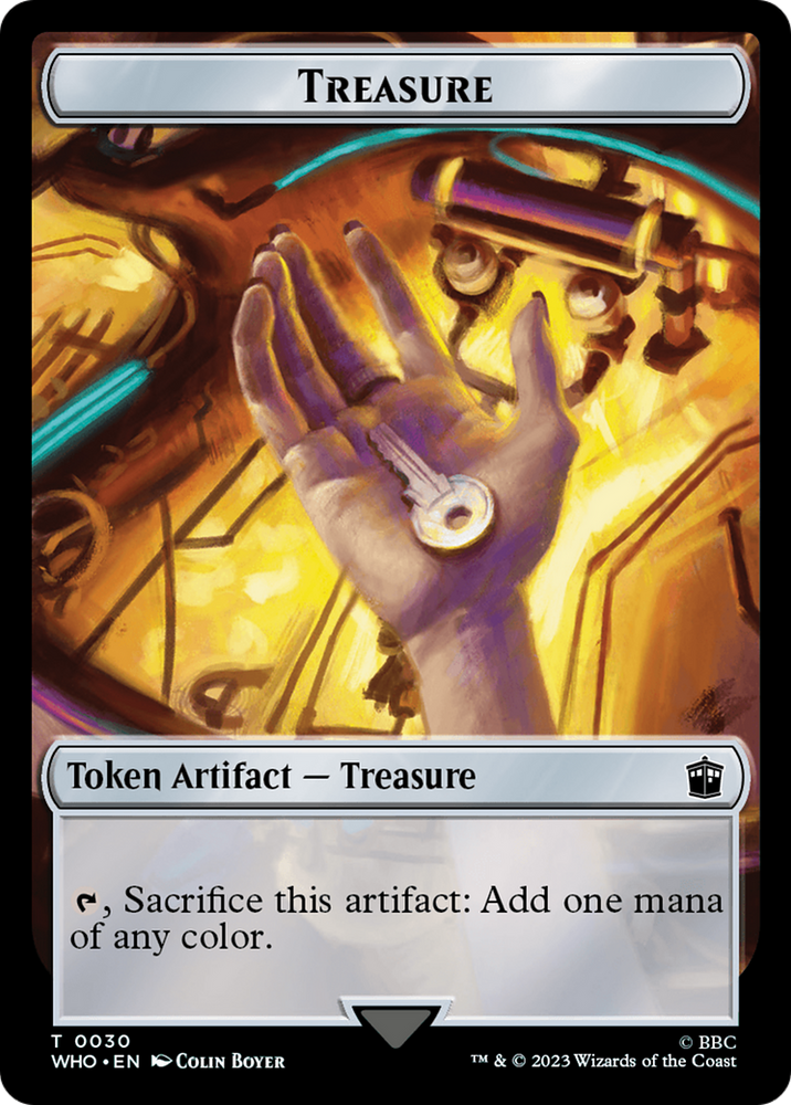Fish // Treasure (0030) Double-Sided Token [Doctor Who Tokens] Magic: The Gathering