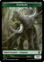 Elephant // Zombie Double-Sided Token [Modern Horizons 3 Commander Tokens] Magic: The Gathering