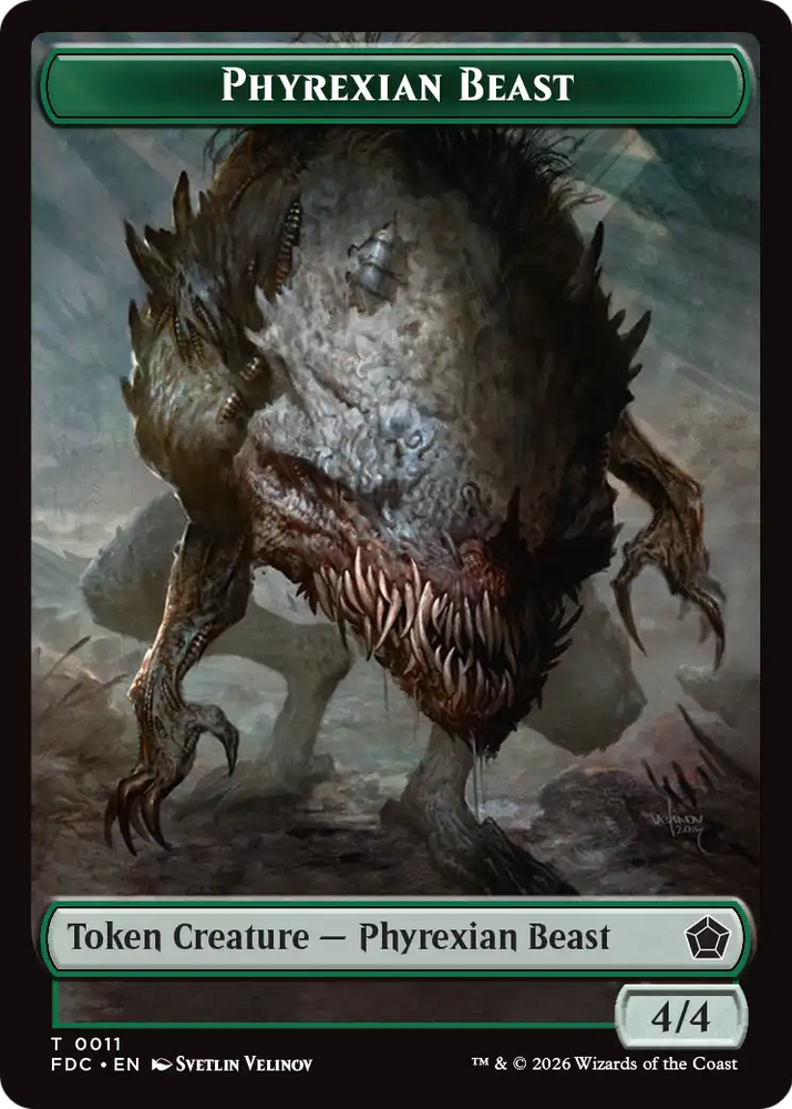Phyrexian Germ // Phyrexian Beast Double-Sided Token [Foundations Commander Tokens] Magic: The Gathering