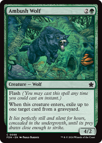 Ambush Wolf [Foundations] Magic: The Gathering