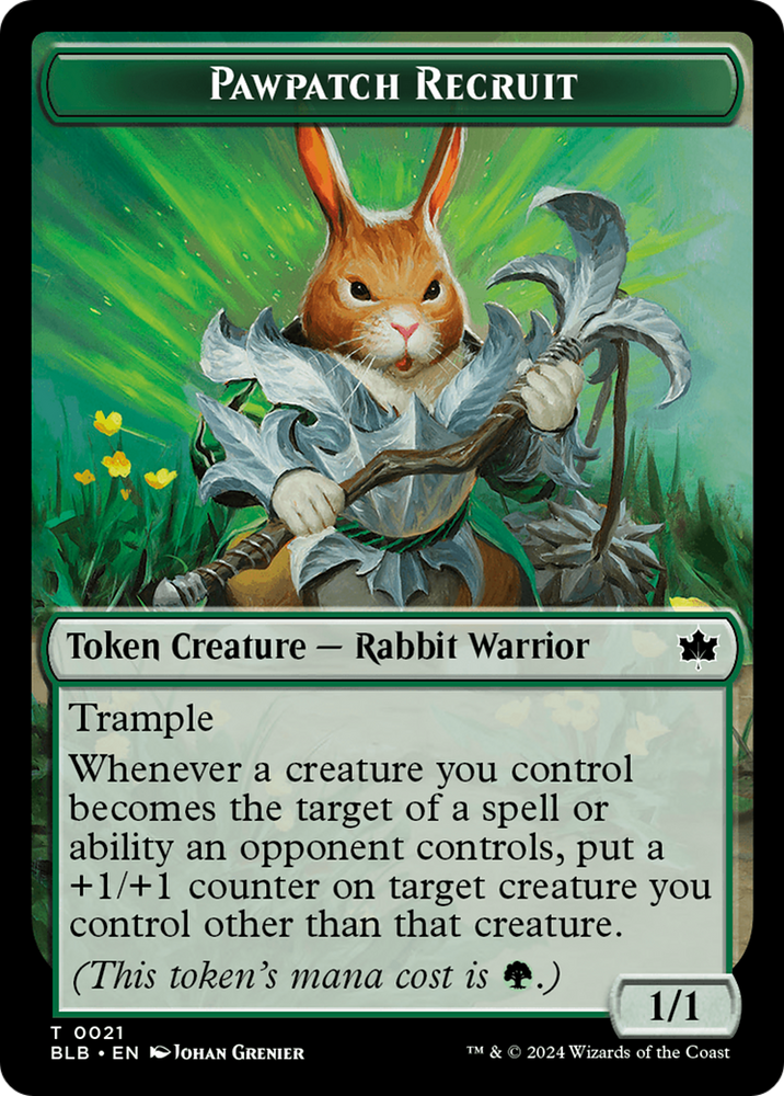 Food // Pawpatch Recruit Double-Sided Token [Bloomburrow Tokens] Magic: The Gathering